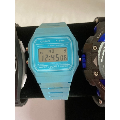 427 - 3 x Rubber strap waterproof  DIGITAL watches to include CASIO ,PUMA,etc. all in full working order.