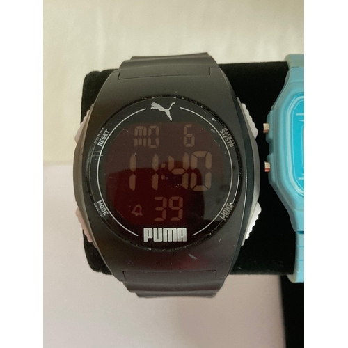 427 - 3 x Rubber strap waterproof  DIGITAL watches to include CASIO ,PUMA,etc. all in full working order.