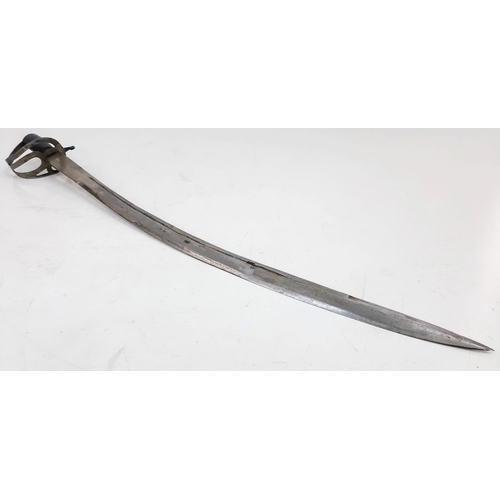 1376 - A Vintage Indian Talwar Sword, Metal and Cloth Covered Scabbard, Wood and Metal Handle with Handguar... 