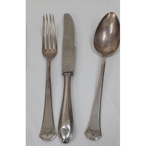 1165 - WW2 Assorted German Luftwaffe Cutlery - 5 x knife, 3 x fork, 1 x spoon. All with markings.