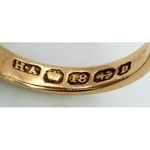 115 - 18K YELLOW GOLD, EDWARDIAN SIGNET RING. HALLMARKED BIRMINGHAM 1901. ENGRAVED. WEIGHS 6.4G.  SIZE L