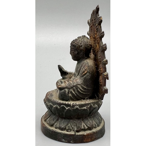 123 - ANTIQUE 1920'S BUDDHA FROM THE WORLD HERITAGE TODAIJI TEMPLE JAPAN , GILDED COPPER .  6cms