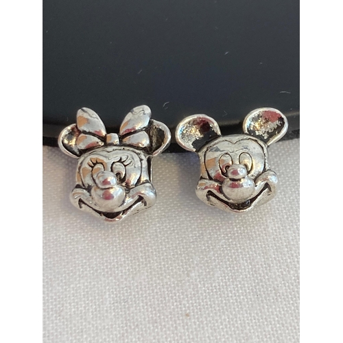 357 - Genuine Pandora Mickey and Minnie Mouse SILVER CHARMS.