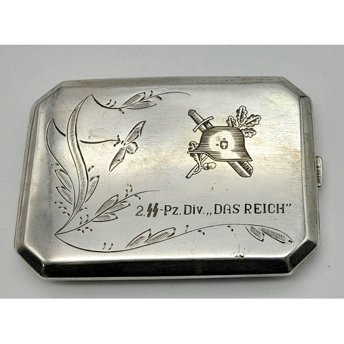 320 - WW2 German .800 Silver Waffen SS Cigarette Case. “The Waffen SS in Charkow and Kursk 1943.