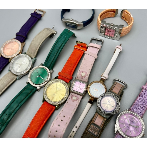 1096 - SELECTION OF 10 STRAP WATCHES AF