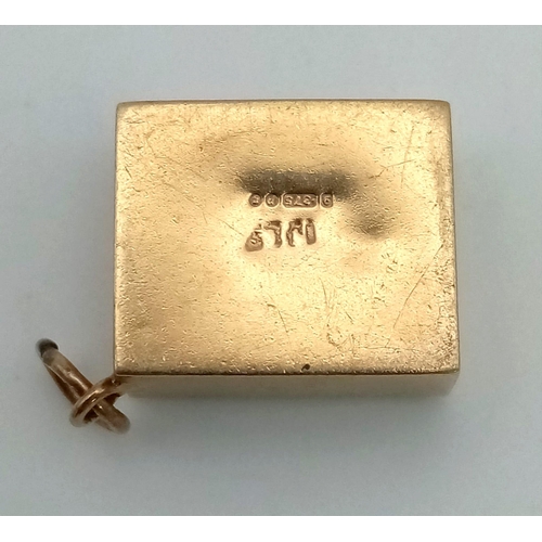 550 - 9K YELLOW GOLD,  OLD 10 SHILLING NOTE CHARM. WEIGHS 2.5G