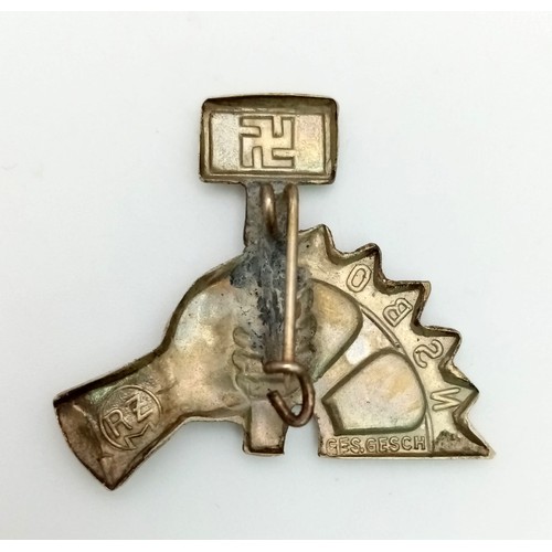 604 - 3rd Reich NSBO Pin. A WW2 National Socialist Factory Cell Organisation.