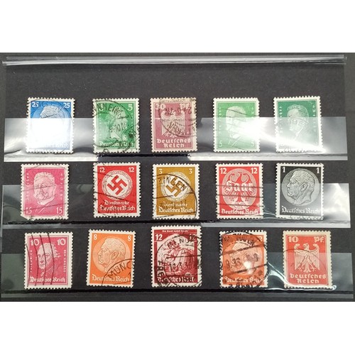 835 - 5 x 15 WW2 German Postage Stamps.