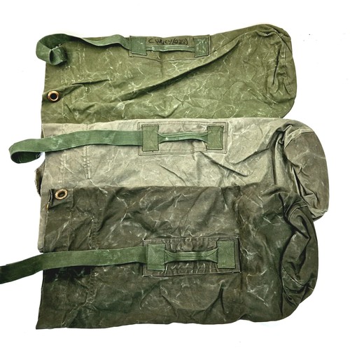 1236 - A Parcel of 3 Vintage 1980’s and 1990’s Military Kit Bags 95cm Lengths with Markings Broad Arrow etc... 