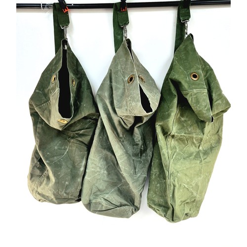 1236 - A Parcel of 3 Vintage 1980’s and 1990’s Military Kit Bags 95cm Lengths with Markings Broad Arrow etc... 