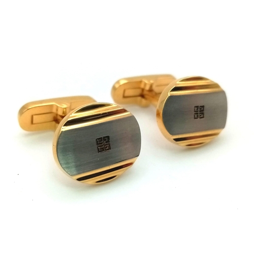 181 - A very elegant and desirable, vintage GIVENCHY Paris pair of cufflinks in original presentation box.... 