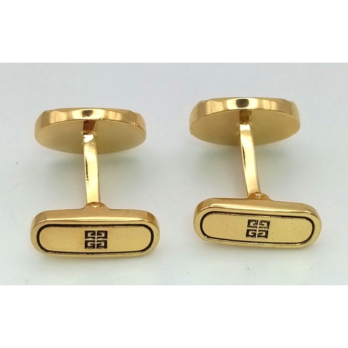 181 - A very elegant and desirable, vintage GIVENCHY Paris pair of cufflinks in original presentation box.... 