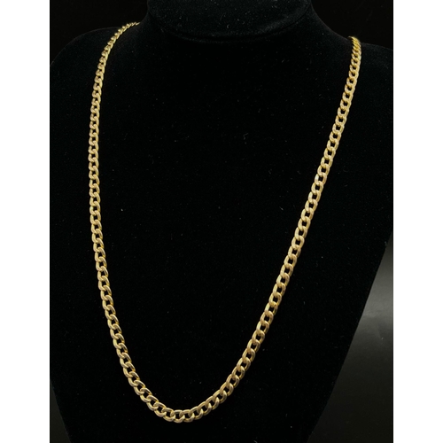 45 - An Italian 9k Yellow Gold Flat-Curb-Link Chain. 60cm. 10.32g