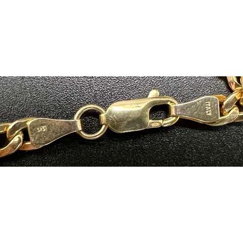 45 - An Italian 9k Yellow Gold Flat-Curb-Link Chain. 60cm. 10.32g