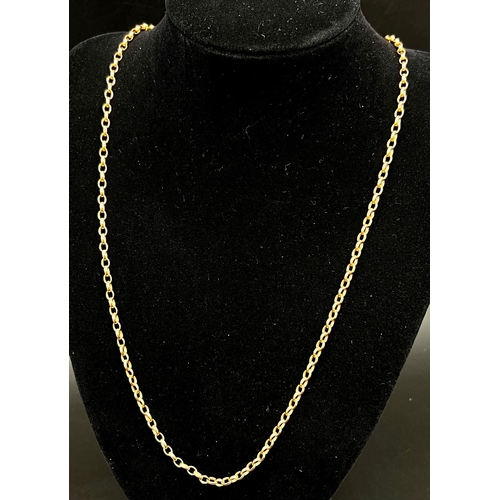 76 - A Vintage Rose Gold Belcher Link Chain. 66cm. 13.88g