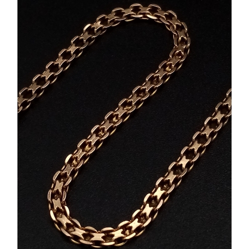 599 - A 9K Rose Gold Intricate Link Bracelet. 18.5cm. 4.17g.