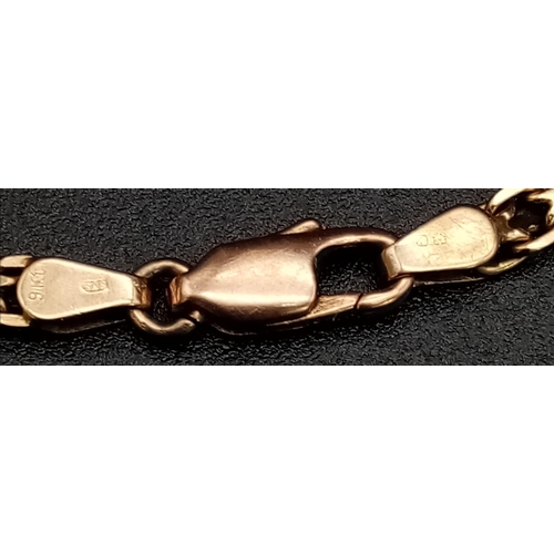 599 - A 9K Rose Gold Intricate Link Bracelet. 18.5cm. 4.17g.