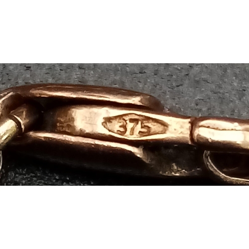 599 - A 9K Rose Gold Intricate Link Bracelet. 18.5cm. 4.17g.