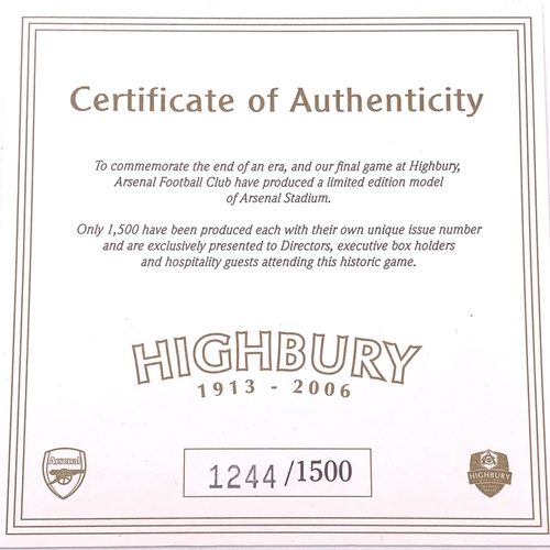 73 - A Limited Edition Arsenal FC Aquascutum Highbury Stadium Model. A silver-toned metal model commemora... 