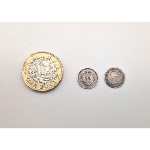 220 - Two Queen Victoria One and a Half Pence Silver Coins. 1842 and 1862. S3915. Please see photos for co... 