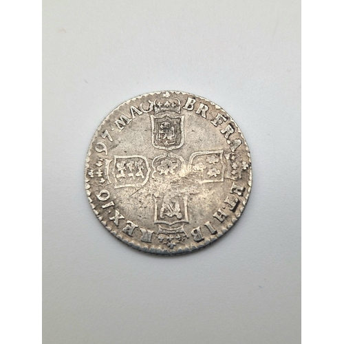 A William III 1697 Silver Sixpence Coin. Third bust. S3538. Please see ...