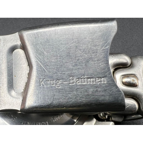 598 - A Vintage Krug-Baumen Oceanmaster Gents Watch. Two tone metal strap. Case - 38mm. Green dial with da... 