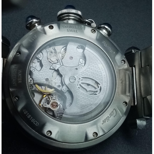 178 - A Cartier Pasha Chronograph Gents Watch. Stainless steel strap and case - 38mm. Automatic movement. ... 