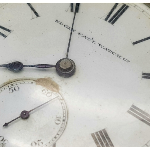 An Antique Sterling Silver Elgin National Watch Co. Pocket Watch