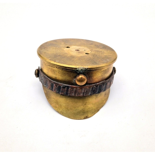 71 - INERT WW1 British Trench Art Cap. Made from an 18 Pounder shrapnel shell dated 1907 and indicating t... 