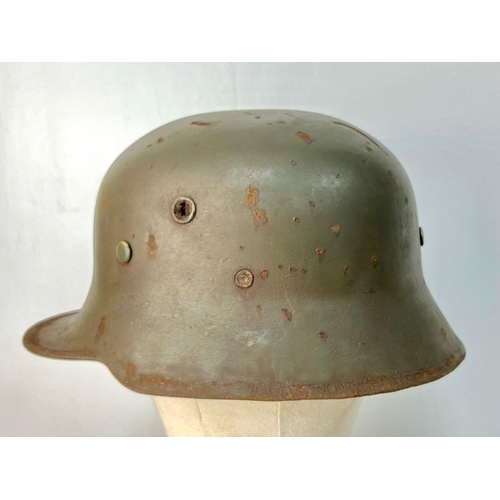 99 - WW2 German Allgemeine SS Officers M18 Pattern Parade Stahlhelm Helmet. Dark green paintwork with ven... 