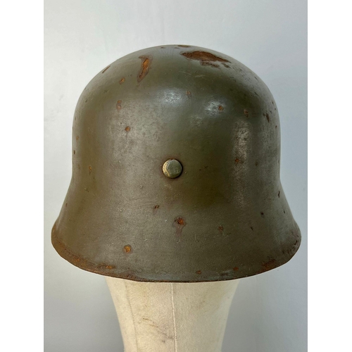 99 - WW2 German Allgemeine SS Officers M18 Pattern Parade Stahlhelm Helmet. Dark green paintwork with ven... 