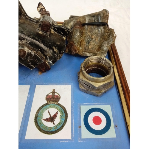 190 - Framed Hawker Hurricane Fragments. Shot down 31 st August 1940 during the Battle of Britain. With
wr... 