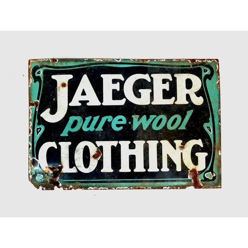 236 - A Rare Vintage (1950s) Jaeger Pure Wool Clothing Sign. Enamel on cast iron. Came from a clothes shop... 