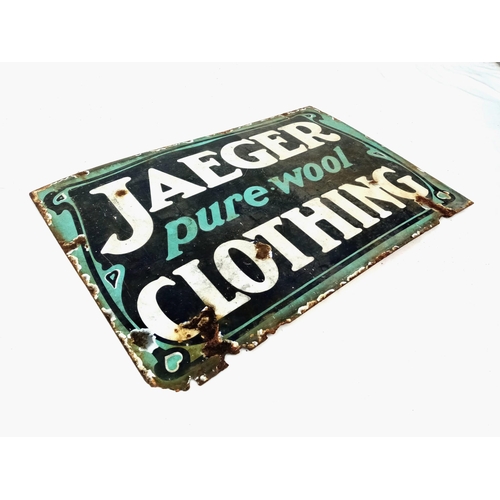 236 - A Rare Vintage (1950s) Jaeger Pure Wool Clothing Sign. Enamel on cast iron. Came from a clothes shop... 