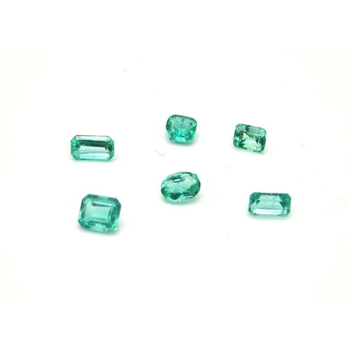 237 - A Parcel of 6 Colombian Emeralds Assorted Cuts 2.51 Total Carats.