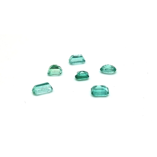 237 - A Parcel of 6 Colombian Emeralds Assorted Cuts 2.51 Total Carats.