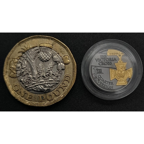 230 - A Rare Limited Edition (1 of 4999) Solid 22 Carat Gold Quarter Sovereign
Commemorating the 1918 100 ... 