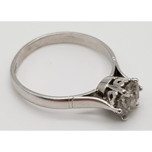 6 - PLATINUM DIAMOND SOLIATIRE RING.  1.30CT APPROX DIAMOND. TOTAL WEIGHT  9.5G SIZE R