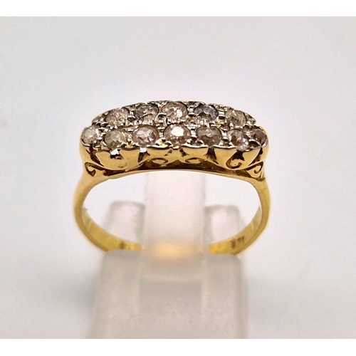 114 - An 18 K yellow gold, vintage diamond (0.50 carats) ring. Size: P, weight: 3.2 g.