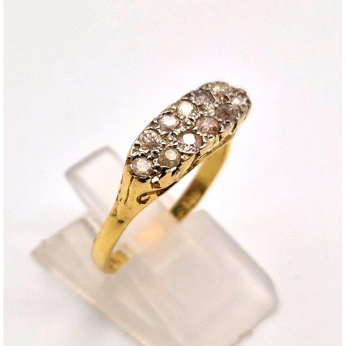 114 - An 18 K yellow gold, vintage diamond (0.50 carats) ring. Size: P, weight: 3.2 g.