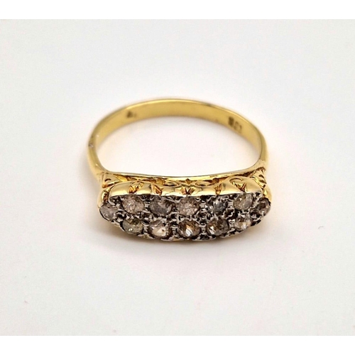 114 - An 18 K yellow gold, vintage diamond (0.50 carats) ring. Size: P, weight: 3.2 g.