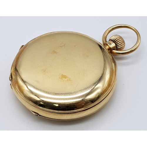 59 - A Wonderfully Crafted 9K Gold J.W. Benson Half-Hunter Pocket Watch. White dial with sub second dial.... 