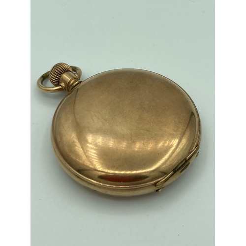 154 - ELGIN GOLD FILLED FULL HUNTER POCKET WATCH. CYCLONE MODEL. Top winding in full working order. No gla... 