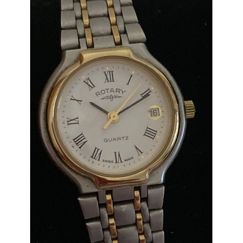 217 - Ladies ROTARY 4316 364  Quartz Wristwatch in two-tone Stainless steel with contrasting  gold detail.... 