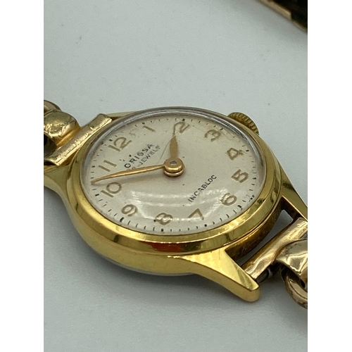 224 - Rare Ladies vintage 1960/70’s  ORIOSA Gold Plated Wristwatch with Rolled Gold Bracelet. Face showing... 