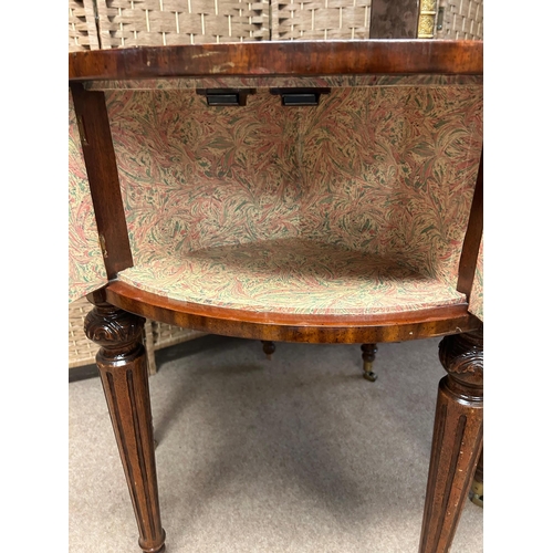 138 - Maitland Smith Round Leather-Wrapped Book Motif Design Side Table on Castors. There are three sets o... 