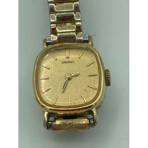 672 - Vintage SEIKO 1150-5480  Ladies  wristwatch in gold tone. manual winding. Full working order.