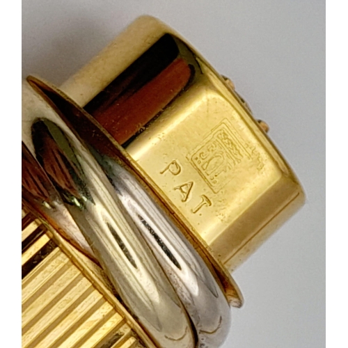 132 - Two Must de Cartier Gold Plated Pens in a Cartier Case. A fountain pen and a Ballpoint pen. Both 14c... 