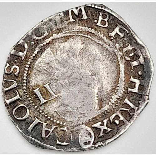 227 - A Charles I Half Groat Tower Mint Hammered Silver Coin. S2833. Please see photos for conditions.