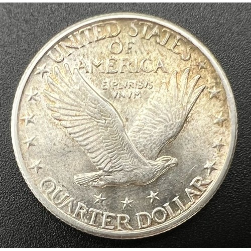 215 - A 1918 USA Standing Liberty Quarter Dollar Silver Coin.